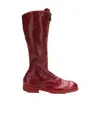 Guidi 410 Front Zipper High Boots In Red