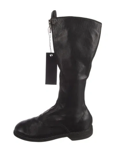 Pre-owned Guidi 410 Leather Lace-up Boots In Black