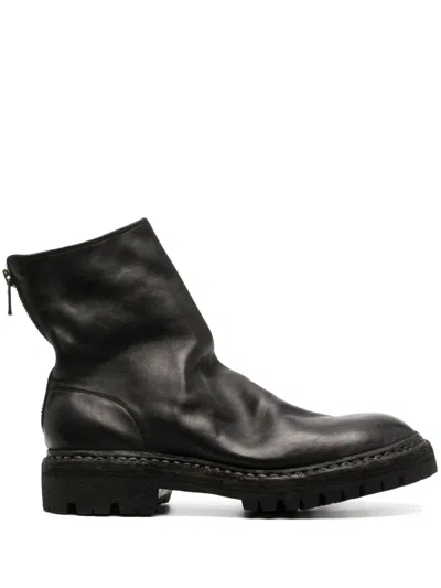 Guidi 45mm Leather Ankle Boots In Schwarz