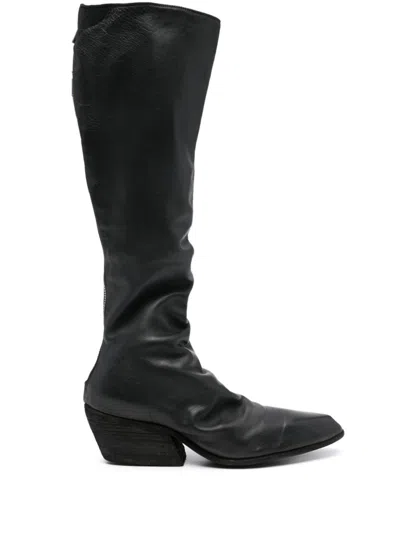 Guidi 55mm Leather Knee Boots In Black
