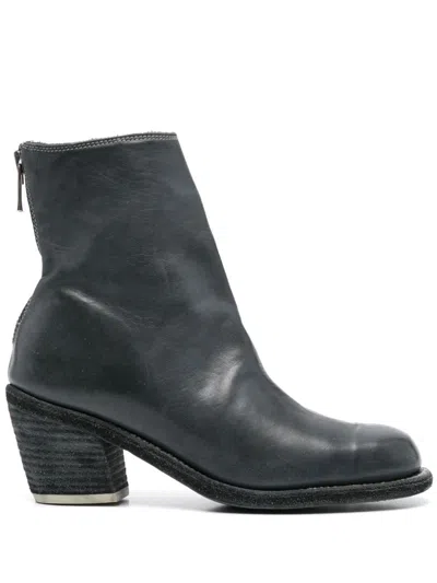 Guidi 70mm Leather Ankle Boots In 蓝色