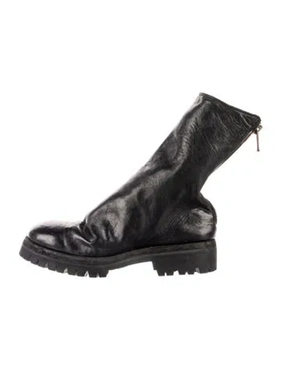 Pre-owned Guidi 788v Leather Combat Boots In Black