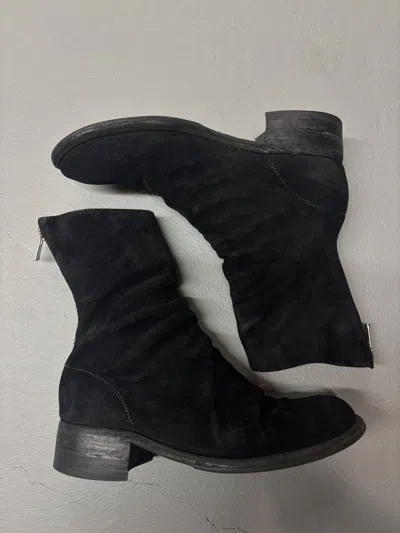 Pre-owned Guidi 788z In Reverse Bison Shoes In Black