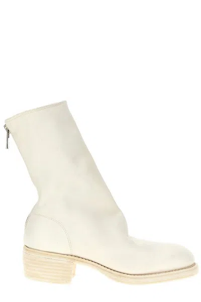 Guidi 788z Rear Zipped Ankle Boots In White