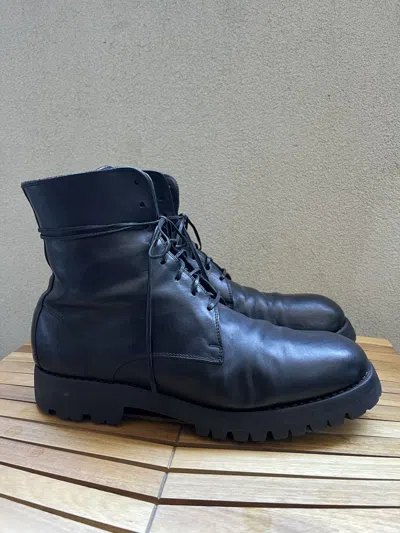 Pre-owned Guidi 795v Horse Full Grain Leather Shoes In Black