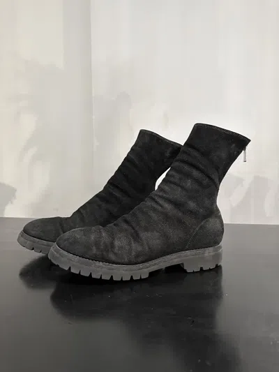 Pre-owned Guidi 796v Back Zip Leather Ankle Boots In Black