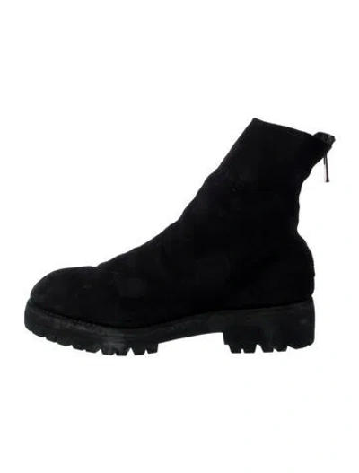 Pre-owned Guidi 796v Suede Combat Boots In Black