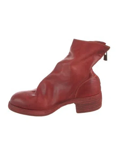 Pre-owned Guidi 796z Horse Leather Combat Boots W/ Tags In Red