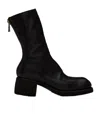 Guidi 9088 Zipper Short Boots In Black
