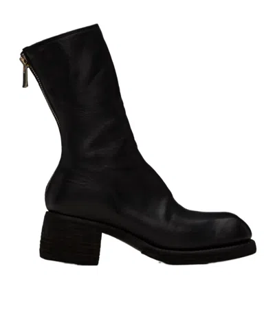 Guidi 9088 Zipper Short Boots In Blkt