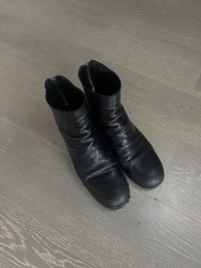 Pre-owned Guidi 986 Black Grain Back-zip Leather Boots