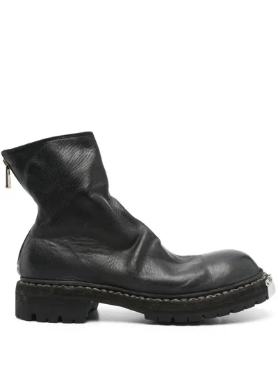 Guidi Back Zip Big Daddy Boot Shoes In Black