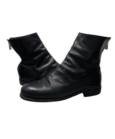 Pre-owned Guidi Back Zip Horse Leather Boots 986 Black