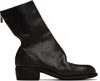 Guidi Black Leather Boots With Zip And Leather Sole Men In Blkt