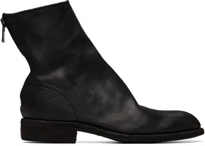 Guidi Black 986 Leather Back Zip Ankle Boots