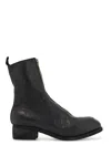 Guidi Black Horse And Calf Leather Boots With Side Zip In Black