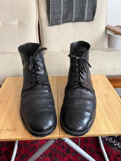 Pre-owned Guidi Black Leather Ankle Boot