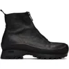 Guidi Black Vs01 Leather Front Zip Ankle Boots In Black
