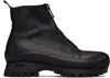 Guidi Black Vs01 Leather Front Zip Ankle Boots In Black
