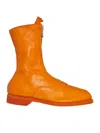 Guidi Leather Boots With Zip In Orange