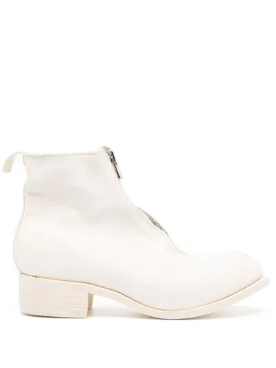 GUIDI GUIDI WHITE HORSE LEATHER ANKLE BOOTS