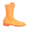 Guidi Front Zip Army Boots Sole Leather In Orange