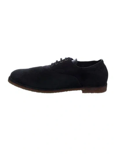 Pre-owned Guidi Canvas Oxfords In Black