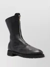 Guidi Chunky Sole Mid-calf Round Toe Boots In Black