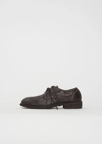 Guidi Classic Leather Derby In Dark Brown