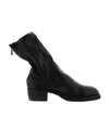 Guidi Cracked-effect Mid-calf Boots In Black
