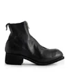 Guidi Distressed-effect Mid-heel Boots In Black