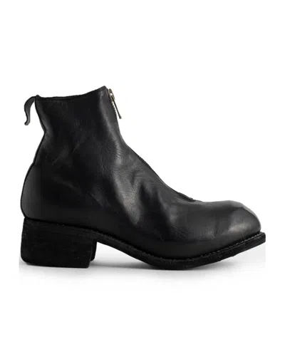 GUIDI DISTRESSED-EFFECT MID-HEEL BOOTS