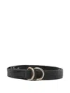 Guidi Double D-ring Buckle Leather Belt In Black