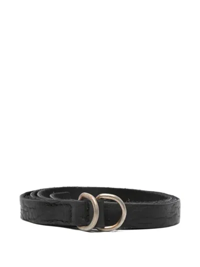 Guidi Double D-ring Buckle Leather Belt In Black