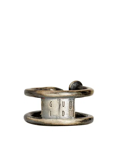 Guidi Double Nail Ring In Silver