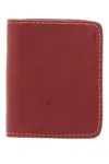 Guidi Elegant Red Kangaroo Leather Wallet With Card Slots In Red