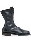 Guidi Front-zip Ankle Boots In Blue