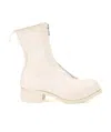 Guidi Front-zip Ankle Boots In White