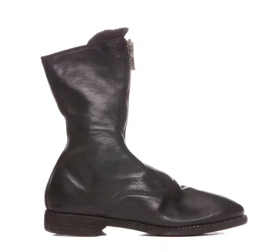GUIDI FRONT ZIP ARMY BOOTS