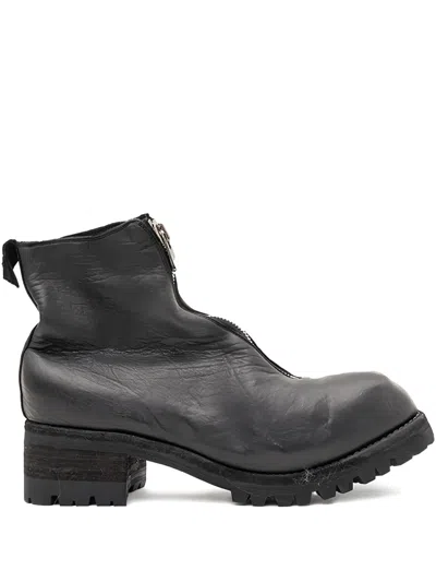 Guidi Soft Horse Full Grain Front Zip Boots In Black