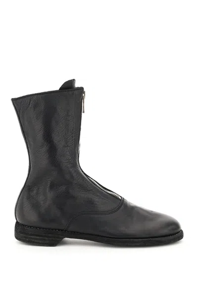 Guidi Women's Front Zip Leather Ankle Boots In Black