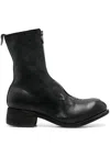 Guidi Front-zip Leather Boots In Black