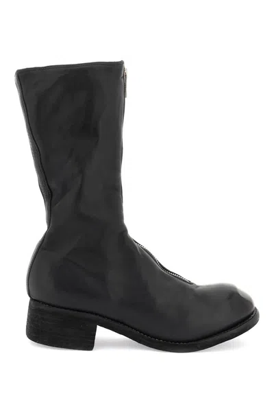 Guidi Front Zipped Boots In Black