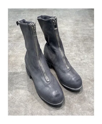 Guidi Front Zipper Boot In Gray