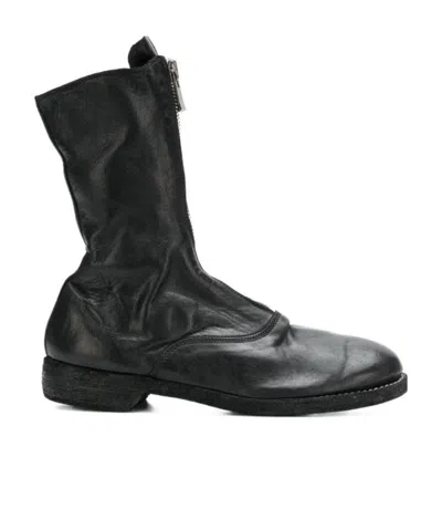 Guidi Front Zipper Boots In Black