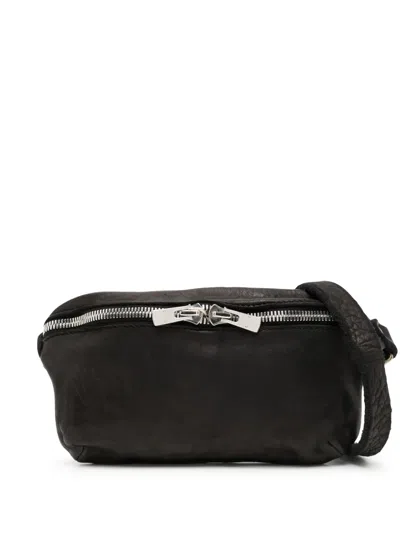 Guidi Full-grain Leather Messenger Bag In Black
