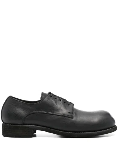 Guidi Lace-up Leather Shoes In Black  