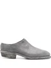 Guidi Grained Leather Mules In Grey