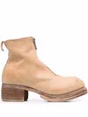 Guidi Grained Leather Round-toe Boots In Nude