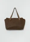 Guidi Handle Leather Bag In Brown